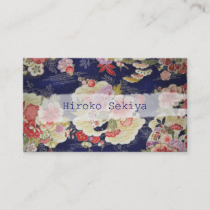 PixDezines kimono/faux chirimen/orleanders Visitekaartje