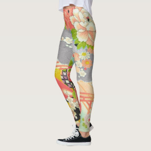 PixDezines Kimono/Pioenen/Kersenbloesems Leggings