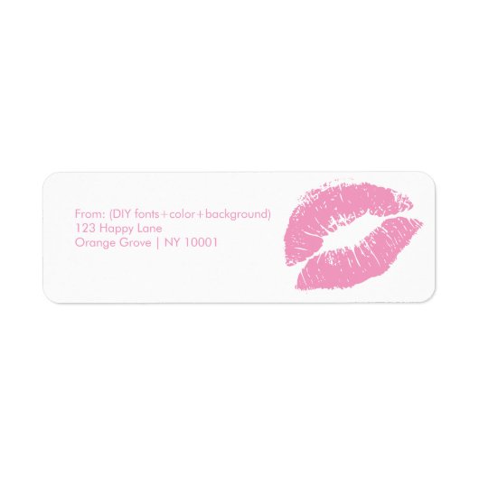 PixDezines kiss/lips/pink Etiket (Voorkant)