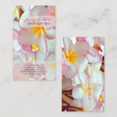 PixDezines KONA PINK PLUMERIAS Visitekaartje (Voorkant / Achterkant)