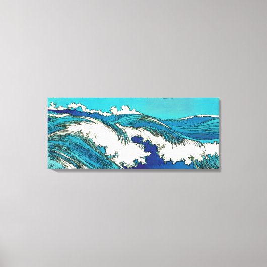 PixDezines konen uehara oceaangolven, 上 原 Canvas Afdruk (Voorkant)