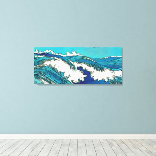 PixDezines konen uehara oceaangolven, 上 原 Canvas Afdruk (Insitu (Houten vloer))
