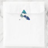 PixDezines konen uehara oceaangolven, 上 原 Driehoek Sticker (Tas)