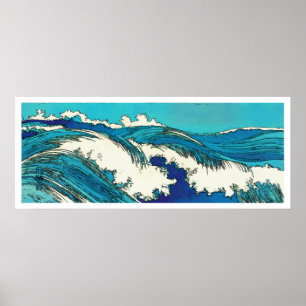 PixDezines konen uehara oceaangolven, 上 原 Poster