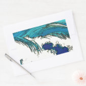 PixDezines konen uehara oceaangolven, 上 原 Rechthoekige Sticker (Envelop)