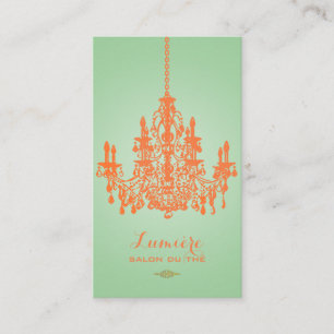 PixDezines koraal oranje kroonluchter/DIY kleur Visitekaartje