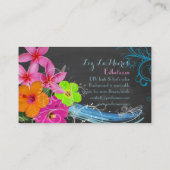 PixDezines krijtbord hula golven/DIY achtergrond Visitekaartje (Achterkant)