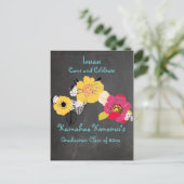 PixDezines krijtbord luau Afstuderen/tropisch Aankondigingskaart (Staand voorkant)