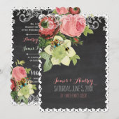 PixDezines krijtbord/rococo/ rozen Kaart (Voorkant / Achterkant)