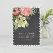 PixDezines krijtbord/rococo/ rozen Kaart (Staand voorkant)