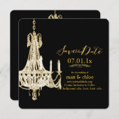 PixDezines kroonluchter/datum opslaan/doe-het-zelf Save The Date (Voorkant / Achterkant)