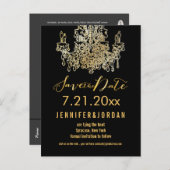 PixDezines kroonluchters/gouden trim/bewaar de dat Aankondigingskaart (Voorkant / Achterkant)