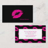 PixDezines kussen hete roze lippen Visitekaartje (Voorkant / Achterkant)