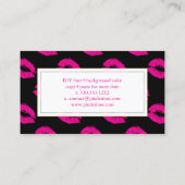 PixDezines kussen hete roze lippen Visitekaartje (Achterkant)