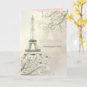 PixDezines la tour eiffel/paris Kaart (Gele Bloem)