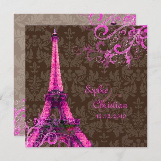 PixDezines la tour eiffel/paris Kaart (Voorkant / Achterkant)