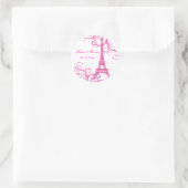 PixDezines La Tour Eiffel+Swirls/DIY achtergrond Ronde Sticker (Tas)