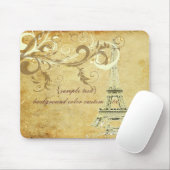 PixDezines La Tour Eiffel+Swirls, Faux Parchment Muismat (Met muis)