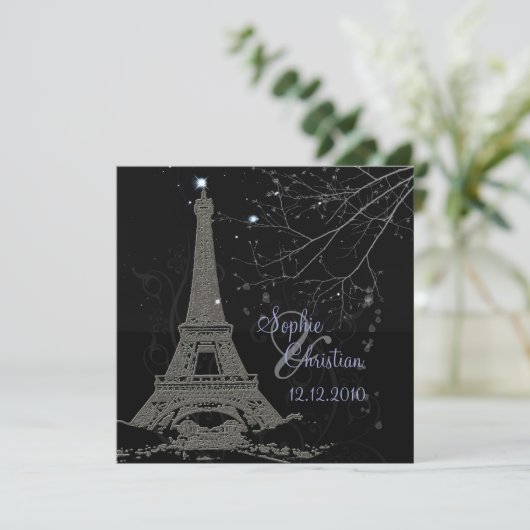 PixDezines La Tour Eiffel+Swirls Kaart (Staand voorkant)