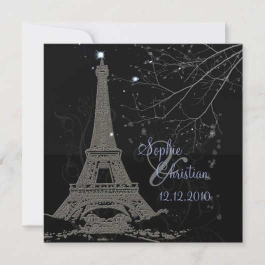 PixDezines La Tour Eiffel+Swirls Kaart (Voorkant)