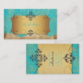 PixDezines Lace-Up/blue Visitekaartje (Voorkant / Achterkant)