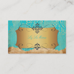 PixDezines Lace-Up/blue Visitekaartje