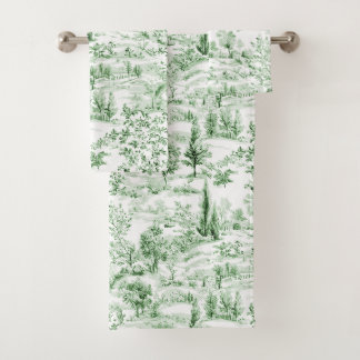PixDezines Landschap Chinoiserie, Bosgroen Bad Handdoek