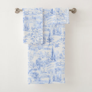 PixDezines Landschap Chinoiserie, Lichtblauw Bad Handdoek