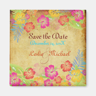 PixDezines  Leis Hibiscus, Save the Date Magneet