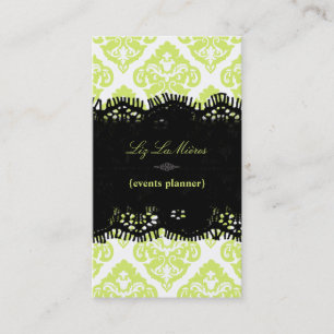 PixDezines Lemon limoen Olivia Damask/diy achtergr Visitekaartje