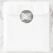 PixDezines Leopard+parelmoerassen trouwstickers Ronde Sticker (Tas)