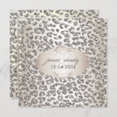 PixDezines leopard print/faux glitters Kaart (Voorkant / Achterkant)
