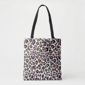 PixDezines Leopard Print/Pink+Sinaasappel/DIY acht Tote Bag (Voorkant)