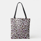 PixDezines Leopard Print/Pink+Sinaasappel/DIY acht Tote Bag (Achterkant)