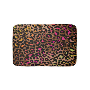 PixDezines Leopard/Rainbow-kleuren/verstelbaar Badmat