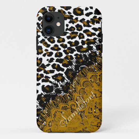 PixDezines leopard spots/faux kant Case-Mate iPhone Case (Achterkant)