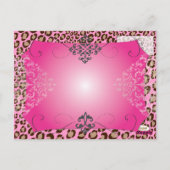 PixDezines Leopard spots/roze Briefkaart (Achterkant)