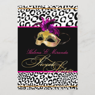 PixDezines Leopard Sweet 16 Masquerade/DIY kleur! Kaart