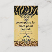 PixDezines LEOPARD+ZEBRA+FAUX+GOLD+LABEL Visitekaartje (Achterkant)
