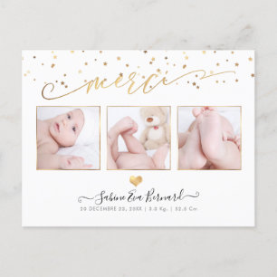 PixDezines les Étoiles D'or Remerciements Briefkaart