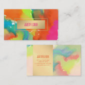 PixDezines levendige waterverf Visitekaartje (Voorkant / Achterkant)