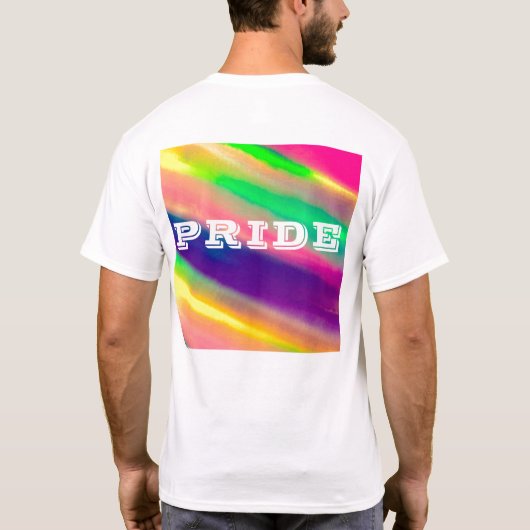 PixDezines LGBT Waterverf Rainbow Pride T-shirt (Achterkant)