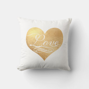 PixDezines Liefde Faux Goud Hart/DIY kleur Kussen