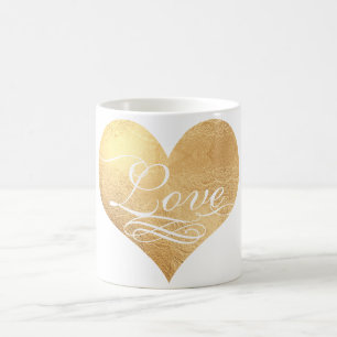 PixDezines Liefde/Hart/Nep Goud/DIY achtergrond Koffiemok