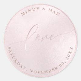 PixDezines LIEFDE IRISERENDE BLUSH ROZE Ronde Sticker