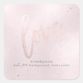 PixDezines liefde iriserende roze blos Vierkante Sticker
