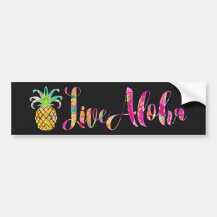 PixDezines Live Aloha Ananas Bumpersticker