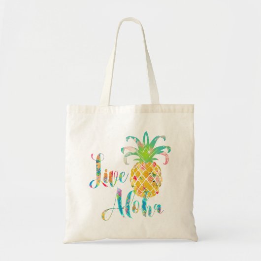 PixDezines Live Aloha Ananas Tote Bag (Voorkant)