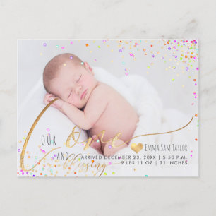 PixDezines Love Faire-part de naissance/Confetti