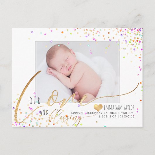 PixDezines Love Faire-part de naissance/Confetti (Devant)